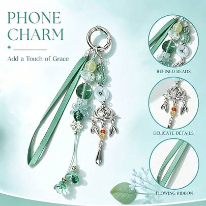 1pc Oriental Cartoon Vintage Tassel Keychain, [The Noble Daughter] Keychain, Anti-Loss Accessory, Can Decorate Phone, Bag, Earphone, Key, Etc., Can Be Used As A Commemorative Gift For Women