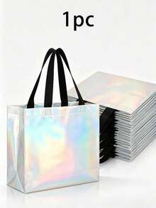 1-12pcs Large 12.6 Inch Holographic Non-Woven Gift Bags, Suitable For Weddings, Birthdays, Christmas - Multicolor - View 11