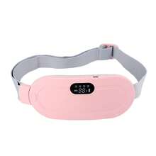 Menstrual Heating Pad, Portable USB Cable, Wireless, 6 Heating Levels, 6 Vibration Massage Modes, For Back And Abdominal Pain Relief - 粉色 - 查看 2