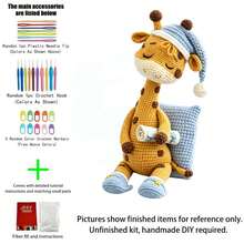 1pc Sleeping Giraffe/German Shepherd Crochet Kit (Materials Only. Simple Hand Crocheting Needed). Beginner-Friendly DIY Kit With Step-By-Step Guides & English Manual. Lovely Design For Home Decoration, Ideal Creative Gift For Birthdays & Festivals. - DIY Crochet Kit - View 2