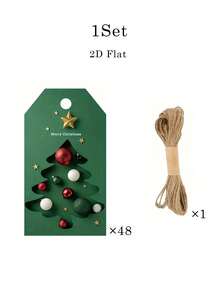 49pcs Christmas Pine Tree & Gold Star Gift Tags - Holiday Hanging Tags, Suitable For Packaging And Gift Box Decoration, Rustic Style Gift Wrapping | Artistic Gift Tags - Christmas Tree - View 11