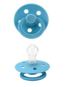 1 pieza Chupete multicolor tipo macaron, mordedor de silicona calmante para bebés recién nacidos, chupete súper suave similar al pecho para el destete - Multicolor - Ver 23
