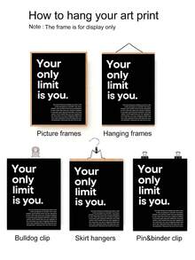 1件「Your Only Limit Is Yourself」勵志海報，現代極簡黑白畫布印畫，適合健身房、辦公室、客廳、臥室裝飾，自我限制信念牆面藝術替代款，高品質畫布牆飾 - 彩色 - 查看 6