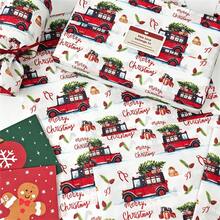 10/30/60 Sheets Colorful Christmas Tree Pattern Wrapping Paper, 50*35cm Gift Wrapping Paper, Suitable For Wedding, Christmas Gift, Birthday Gift Wrapping, Bouquet Filling, Party Gifts - Christmas Car - View 4
