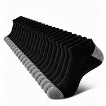 1/5/10/15/20/30 Pairs Black, White, Gray Casual Ankle Socks - Multicolor - View 2