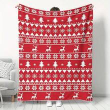 1pc Soft & Comfortable Modern Flannel Christmas Blue Background Nap Blanket - Christmas Tree, Deer, Snowflake, Snowman - Polyester Nap Blanket - Digital Printing Process, Suitable For Sofa, Bed, Travel, Office Home Decor - Multicolor - View 10