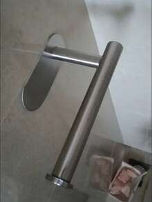 1pc Self-Adhesive Toilet Paper Holder, Stainless Steel Paper Towel Rack, Absorbent Paper Towel Holder, Bathroom Paper Towel Storage Rack, Bathroom Accessories, Wall-Mounted Bathroom Storage Rack, Bathroom Hardware - Multicolor - View 7