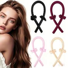 7pcs Satin Heatless Curling Rods Set, Same Color Satin Scrunchies, Disposable Face Towels, Leopard Print Hair Curlers, No Damage Overnight DIY Natural Wavy Hair Styling Tools, Home Dorm Travel Hair Care Skincare Set, Birthday Valentine's Day Mother's Day Christmas Gift For Girlfriend Best Friend Mom Young Girl - Heatless Satin Curling Rod - View 4
