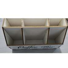 Wooden Coffee Station Storage Tray - Rectangular Multi-Purpose Non-Waterproof Storage Basket With Spice Rack, Bean Storage Rack And Coffee Bar Decor Accessories Organizer - Multicolor - View 7