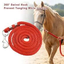 360° Rotating Hook Horse Lead Rope, Outdoor Horse Tethering Lead Rope, Anti-Tangle Horse Lead Rope, Equestrian Training Horse Lead Rope Horse Tack - PP Horse Lead Rope 2M - View 5
