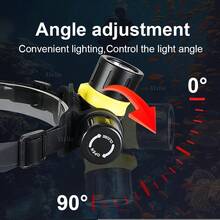 Lampu Kepala Selam LED Super Terang 200000LM Lampu Kepala Selam Profesional yang Kuat, Dapat Diisi Ulang, Lampu Senter Kepala Tahan Air IPX8 - Hitam - View 6