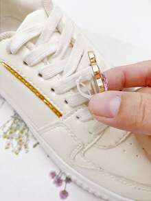 6pcs Versatile ABS Rhinestone Scissor Heart Shoe Charms, DIY Detachable Shoe Decorations, Shoe Accessories Suitable For Sneakers, Sports Shoes, Casual Shoes, Holiday Gifts - Silver - View 6