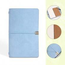 A6 PU Leather Budget Binder Notebook, 3‑Set Inner Pages Total 200 Pages Refillable Loose‑Leaf Travel Journal, Elastic Band Closure, Multi‑Color Portable Work‑Study Daily Planner - Multicolor - View 12