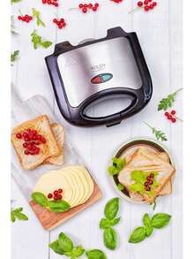 Adler Sandwich Maker, Sandwich Toaster, Panini Press - 850W, Non-Stick Plates, Thermostat Indicator Light, Anti-Slip Feet - EU E Type Plug(220-240V) - View 6