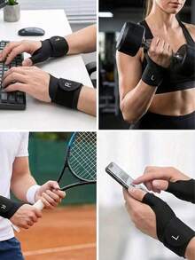 1 buah Penyangga Pergelangan Tangan yang Dapat Diatur dan Bernapas dengan Penstabil Jempol, Desain Ergonomis, Penyangga Pergelangan Tangan Anti-Selip, Cocok untuk Mengetik, Bekerja di Komputer, Tugas Berulang Sehari-hari, dan Meredakan Nyeri Pergelangan Tangan - MultiWarna - View 3
