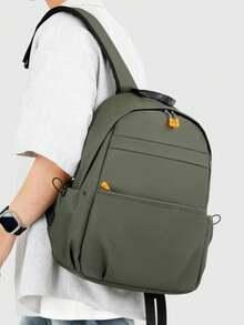 Minimalist Versatile Commuter Backpack With Smooth Zipper, Reinforced Stitching, Ergonomic Breathable Shoulder Straps, Multi-Compartment Design, Large Capacity Storage For Daily Travel - Multicolor - View 5