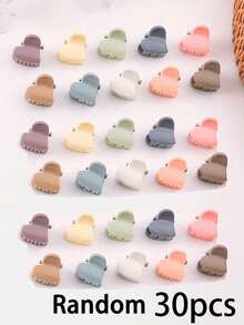 30/50 piezas Pinzas de pelo con mini flores - Múltiples colores disponibles, accesorios de pelo de plástico de unicolor lindos, adecuados para niñas, agarre suave para cabello fino y suave, adecuados para todas las estaciones, uso diario casual - Multicolor - Ver 14