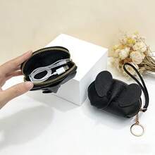 1pc New Creative Cute Elephant Bag Charm Women's Key Pouch Creative Card Holder Leather Elephant Coin Purse Zipper Lipstick Storage Bag Makeup Bag - Multicolor - View 5