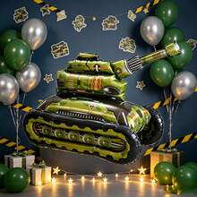 1 Set 4D Assembled Tank Missile Car Off-Road Vehicle Foil Balloons, Suitable For Jungle Adventure Party Decoration, Adventure Mission Theme Party Decoration - View 6