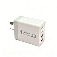 55W High-Speed Dual Port Charger, Equipped With 1 USB-A Port And 1 USB-C Port, Compatible With IPhone 17/16/15/14/13/12/11 Series, Compatible With Samsung Galaxy S26/S25/S24/S23 Series, Suitable For Home, Office And Travel Use. USB Charger, 4 Ports, 2A+2C, Wall Charger, Australian Standard Plug, Fast Charging, PD+QC, Multi-Port Power Adapter, 4-In-1 Portable Charger - AU Plug(220-240V) - View 11
