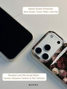 GIIPPA 1件裝玫瑰圖案設計手機殼，適用於Phone 17 Pro Max，相容Phone 16 Pro Max、15 Pro Max、14 Pro Max，韓系高端時尚趣味手機殼，相容11/12/13/14/15/16 Pro Max Plus，優雅設計男女皆宜，聖誕節、情人節、復活節、婚禮季與生日送女友的完美禮物 - 黑色 - 查看 7