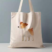 1 pieza, bolsa de mano de lona con ilustración sencilla (13.8"x15.8"), bolsa de compras diaria a la moda, esencial para ir al trabajo y a la playa, regalo ideal para amigos y familiares, bol - A - Ver 4