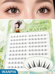 WANPIN WAN PIN Moon Goddess Lower Eyelashes, Realistic Natural Thick Short Segmented False Eyelashes, 10 Rows Large Capacity, 6mm Length, Natural Fit Without Discomfort - C - View 1