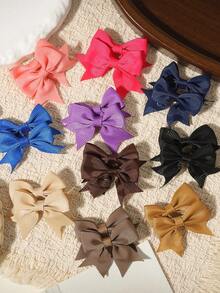 20pcs Rainbow Multicolor Ribbed Bow Hair Clips Set, Daily Hair Styling Versatile All-Match Hair Clips, Fashion Accessories - Mixed color - View 3
