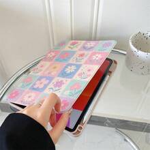 1pc Macaron Candy Color Plaid Floral 360° Rotating Tablet Protective Case, Multi-Angle Viewing Book-Style Stand Tablet Protective Case, Compatible With IPad A16 2025, Compatible With Samsung Galaxy Tab S9 FE/S8 Plus/S7/S10, Compatible With OPPO Pad, Compatible With Huawei MatePad, Compatible With Vivo Pad, Compatible With Honor Pad, Compatible With Xiaoxin Pad - Multicolor - View 6