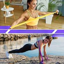 Elastic Yoga Resistance Band For Strength Training And Pilates, Improves Flexibility And Strengthens Muscles - Multicolor - View 3