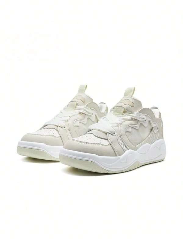 XTEP New Versatile Casual Breathable Comfortable Women's Sneakers - White Sand Grey/Sail White - View 1