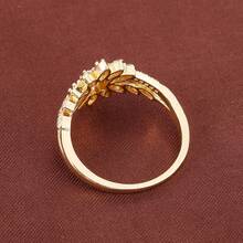 Cubic Zirconia Decor Ring - Gold - View 3