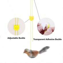 1pc/2pcs Cat Doll - Realistic Chirping Bird, Self-Entertainment To Relieve Boredom, Interactive Cat Doll, Hanging Squeaky Plush Bird Doll With Artificial Feathers, Kitten Chirping Bird Doll, Feather Color And Length May Vary - Multicolor - View 9