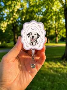 1pc Custom Pet Portrait Badge Reel With Name, Personalized Dog Cat Badge Reel, Retractable ID Holder, Vet Tech Gift Photo Reel, Nurse Badge Clip,Pet Party Identification Tag,Pet Owner Gift - Multicolor - View 13