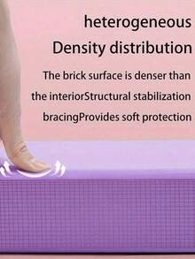 1pc High Density EVA Yoga Block, Suitable For Pilates And Stretching Exercises, Suitable For Home Gym And Training, Made Of Durable Foam; Suitable For Body Shaping, Leg Press, Yoga; Yoga Stretching Band Can Be Used As An Exercise Aid Tool - Multicolor - View 10
