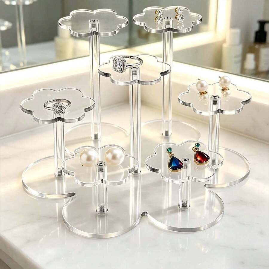 壓克力分層展示架,珠寶戒指展示架,公仔展示架,化妝品展示架 - 彩色 - 查看 1