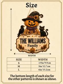Custom Halloween Witch Door Sign, Spooky Personalized Wooden Hanging Plaque, Rustic Wall Decor For Front Door, Porch, Entryway, Customized Family Name Sign, Customizable Name Holiday Party Accent, Fall Gift, Home Decor, Living Room Decor, New Home - Style B - View 2