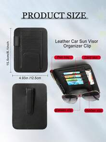 1pc Auto Car Sun Visor Organizer, Visor Holder, Car Sun Visor Mutil-Pocket Storage Organizer,Car Truck SUV Storage Pouch Holder, Multifunctional Auto Interior Accessories Storage Pocket Sun Visor Pouch For Fashion Glasses, Document, Card,Driver License - Black - View 4