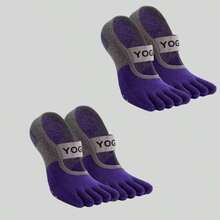 2/4/6 Pasang Kaos Kaki Anti Selip Jari Kaki Penuh Wanita, Desain Anti Selip, Cocok Untuk Pilates, Balet Dan Yoga, Desain Lima Jari Kaki - MultiWarna - View 11