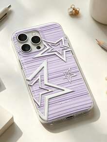 Personalized Striped All-Over Print Purple Striped Rock Star White Shell IMD Phone Case - Compatible With Phone 17 Pro Max, 17 Pro, 17, 16 Pro Max, 16 Pro, 16, 15 Pro Max, 15 Pro, 14 Pro Max, 14 Pro, 14, 13 Pro Max, 13 Pro, 13, 12 Pro Max, 11, Phone Protective Cover - Purple - View 2