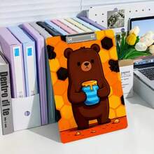 1 Peça Pasta Decorada com Gato de Desenho Animado Fofo e Flor, Fichário Acrílico de Folhas Soltas - Tamanho A4, Armazenamento e Organização de Documentos Portátil, Adequado para Escritório, Escola, Casa, Suprimentos Escolares, Armazenamento de Arquivos - Multicolorido - Visão 4