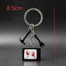1pc/2pcs Unisex Halloween TV Hammer Wrench Pendant Accessory Hanging Decoration Halloween Gift Creative Bag Key Chain - Multicolor - View 5