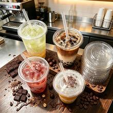 FookmeKag 12/16/20/24 Oz Clear Reusable And Washable Cups With Flat Lid And Straw, Heavy-Duty Crystal Cold Drink Cups For Iced Coffee, Iced Tea, Milkshakes, Smoothies - Perfect For Christmas Parties, Family Gatherings And Office Daily Use - 規格 - 查看 4