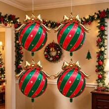 Christmas Bow & Colorful Ball Foil Balloon Set, Suitable For New Year, New Year's Day, Christmas, Birthday, Home, Window Display, Photography Decoration - Multicolor - View 5