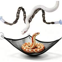 Set Aksesori Ular Reptil 2 Buah, Tali Panjat Kepang Fleksibel dan Hammock Jaring Segitiga (Dengan Perekat Hisap), Mainan Ular, Dekorasi Tempat Beristirahat dan Panjat untuk Kandang Reptil, Cocok untuk Ular, Python, dan Lingkungan Habitat Reptil. - View 6