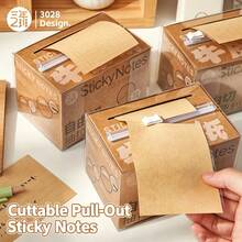 Free-Cut Pull-Out Sticky Notes, Kraft Paper Material Customizable Cut Label Notebook, Creative Convenient Cuttable Self-Adhesive Sticky Notes, 1 Roll Memo Paper Length 700CM, Office Label Paper Customizable Stick, Convenient Note Extension Sticker, Customizable Daily Diary Memo Paper - one-size - View 5
