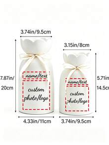 1 Set Personalized Name Photo Vase With Ribbon, Suitable For Dried Flowers Or Fresh Flowers, Perfect For Bedroom Vanity, Dining Table Decor, Study Bookshelf, Office Accent, Customized Birthday Gift For Women - Multicolor - View 9
