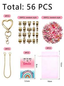 1/48/56pcs Star Lobster Clasp Snap Keyring Clips With Hook And Jump Rings, Suitable For DIY Keychain Jewelry Making - Multicolor - View 14