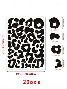 1/5/12/20pcs Black Leopard Print Spotted Wall Stickers, Self-Adhesive Removable PVC Decals For Bedroom, Cabinet Doors, Refrigerator, DIY Decoration - Multicolor - View 9