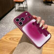 Bear IMD Colorful Phone Case Compatible With IPhone 14 14 Pro Max 15 15 Pro Max 16 16 Pro Max 17 17 Pro 17 Pro Max 18 18 Pro 18 Pro Max - Dark Purple - View 1